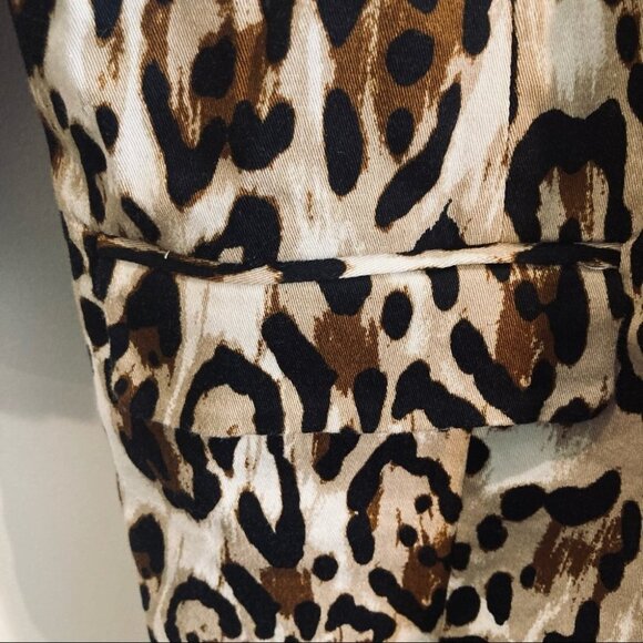 IMNYC Sz L Leopard Print Unlined Oversized Overcoat w/ Pockets & Back Slit Coat - Picture 4 of 7
